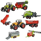 ISO TRADE Farm Set 6 landwirtschaftliche Maschinen Spielzeug Kinder Traktoren Anhäng