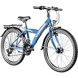 ZÜNDAPP M724 24 Zoll Fahrrad 130-145 cm Hardtail MTB Jugendrad Kinderfahrrad 21 Gang Mountainbike Shimano (blau, 35 cm)