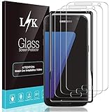 LϟK 3 Stücke Schutzfolie für Samsung Galaxy S7-9H Härte Bubble Free Ausrichtungsrahmen Einfache Installation Einfache Installation HD Klar Glas Display
