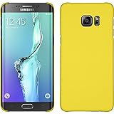 PhoneNatic Case kompatibel mit Samsung Galaxy S6 Edge Plus - Hülle gelb gummiert Hard-case C