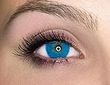 Kontaktlinsen farbig ohne Stärke blau farbige Jahreslinsen weiche Linsen soft Hydrogel 2 Stück Farblinsen + Linsenbehälter 0.0 Dioptrien natürliche Farben Serie Ocean Azul (blau intensiv)