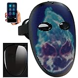 LED Maske mit HD WIFI Video Programmierbarem,Coole Led Elektronische Digitale Licht Up Gesichts Masken für Halloween Rave Maskerade Party