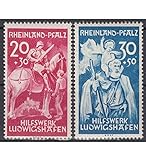 Goldhahn Französische Zone Rheinland-Pfalz Nr. 30-31 'Hilfswerk Ludwigshafen' postfrisch ** Briefmarken für S