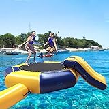 Wassertrampolin, Wassertrampolin für den See, aufblasbare PVC-Schwimmplattform mit Rutsche und Sprungsack, Kletterleiter, für Wasserparkspiele,3M (4m)