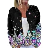 Bolero Jacke Damen Cardigan Sommer Trachtenbluse Modern Strickjacke Altrosa Pastellfarben Business Outfit Set Strickjacken Multi 3XL, Kleidung für Groß