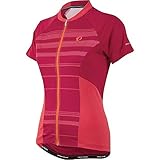 Pearl Izumi Elite Escape Damen-Trikot, kurzärmelig, Damen, Kirschrot gestreift, Larg