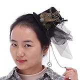 BLESSUME Steampunk Frauen Getriebe Mini Hut Gotisch Zylinder Haarspange (A)
