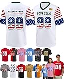 Personalisiert American Football Trikot für Herren Damen Personalisiertes Fußball Spieltrikots mit Namen Nummer,Weiß-Grü