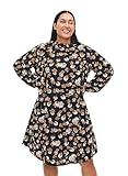 Zizzi Flash by Frauen Große Größen Kleid, Bedruckt, Lange Ärmel Größe 58-60 Navy Brown Flow