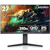KOORUI Gaming Monitor 27 Zoll - WQHD Bildschirm PC, 240Hz, 1ms, Adaptive-Sync, Gsync Compatibility, (2560x1440, HDMI, DisplayPort, HDR 400) schwarz/