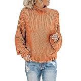 Pullover für Damen, lässig, lange Ärmel, Rollkragenpullover für Damen, einfarbig, leicht, Häkelpullover, Übergröße, lockere Passform, Damenpullover, Winter, warm, Strickoberteil, Grobstrickpullover,