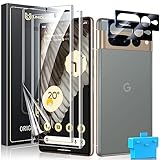 UniqueMe für Google Pixel 7 Pro Schutzfolie, 2 Stück Folie und 2 Stück Kameraschutz,Premium Schutz für Pixel 7 Pro Displayschutz,Fingerabdruck-ID Unterstü