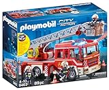PLAYMOBIL City Action 9463 Feuerwehr-Leiterfahrzeug mit Licht und Sound, Ab 5 J