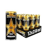 Rockstar Energy Drink Original - Koffeinhaltiges Erfrischungsgetränk für den Energie Kick, EINWEG (12 x 250ml)