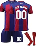 Personalisiertes Fußballtrikot Set 2025 für Kinder & Erwachsene – Heim/Auswärts mit Name & Nummer, T-Shirt, Shorts, Socken – Fußballgeschenk für Jungen, Männer, F