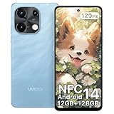 UMIDIGI Note 100 Handy, Android 14 Smartphone Ohne Vertrag, 120HZ Octa-Core, 12(6+6) GB+128GB Handy ohne vertrag, 6.8 Zoll, 50MP, Face & Fingerprint, NFC, 5000mAh, GPS, Dual SIM Smartp