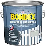 Bondex Holzfarbe für Außen, 2,5 L, Lichtgrau, für ca. 25 m², Wetter- & UV-beständig, atmungsaktiv, seideng