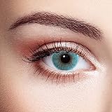 Zafiro VIP blaue Kontaktlinsen super natürliche Design I Jahreslinsen farbig ohne Stärke (2 Linsen) + Kontaktlinsenbehälter, Pinzette und Einsetzer mit weichem Silik