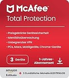 McAfee Total Protection 2024 Amazon Exclusive, 3 Geräte | Antivirus, VPN, Passwort-Manager, Mobil- und Internetsicherheit | PC/Mac/iOS/Android|15-Monats-Abonnement | Aktivierungscode per E-M