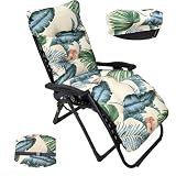 Smgbway Liegenauflage, Auflage Gartenliege, Hochlehner Auflage, Schwungliege,8cm Extra Dicke Gartenstuhl Sitzauflagen mit Krawatte, Auflagen für Deckchair, Urlaub, Innen, Außen, Sonnenliege (C)