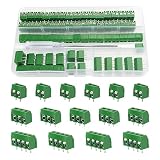 YIXISI 100 Stücke PCB Mount Screw Terminal Block, 5mm 2 Pin / 3 Pin / 4 Pin Schraubklemme Steckverbinder, für Arduino DIY Project (85 x 2 Pin, 10 x 3 Pin, 5 x 4 Pin, Grün)