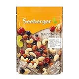 Seeberger Nuts´n Berries 12er Pack, Edle Mischung aus knackig-süßen Mandeln, Cashewkernen, Sultaninen, Cranberries, Kirschen, Blaubeeren & Haselnusskernen, vegan (12 x 150 g)