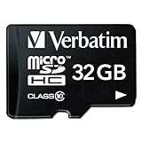 Verbatim Premium Micro SDHC Speicherkarte mit Adapter, 32 GB, Datenspeicher für Foto- und Video-Aufnahmen, Micro SD Karte in schwarz, ideal für Handy, Kamera oder Tab