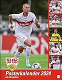 VfB Stuttgart Posterkalender 2024. Die Fußballstars im Poster-Format. Wandkalender mit den besten Spielerfotos des VfB Stuttg