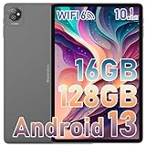 Blackview Tab70 WiFi Tablet Android 13, 16(8+8) GB RAM 128GB ROM(1TB TF), WiFi 6 Tablet PC 10 Zoll HD+ Display, Quad-Core, 6580mAh Akku, 5MP Kamera, 3,5mm Klinke/Google GMS/Google Lens/Widevine L1