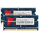 Kuesuny 8 GB Kit (2X4GB) DDR3 1333 MHz Sodimm Ram PC3-10600 PC3-10600S 1,5 V CL9 204 Pin 2RX8 Dual-Rank Nicht-ECC ungepufferter Speicher RAM Ideal für Notebook-Laptop-Upg