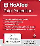 McAfee Total Protection 2024 | 2 Geräte + 1 Bonusgerät Enthalten | Virenschutz- und Internet-Sicherheitssoftware | inkl. Unlimited VPN | 1-Jahres-Abonnement | Download-C