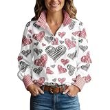 Plus Size Oberteile für Alltag Büro Kleidung Hoodie-Charakteristik in Übergröße mit Stehkragen fließende lässige Shirt-Tunika mit Print ideal für Frühling (S)