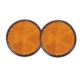 JOUSE 2 x 5,1 cm runde orangefarbene Reflektoren, universell für ATV-Dirt-Bik