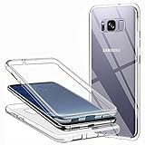 CHIMUCO Hülle für Samsung Galaxy S8 Handyhülle 360 Grad, Transparent Full Schutz Kratzfest Dünn Durchsichtige Case Silikon Schutzhülle, Hart PC Zurück + Weich TPU V