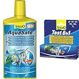 Tetra AquaSafe 500 ml und Tetra Test 6 in 1, Wassertest für das Aquarium, 1 Packung je 25 T