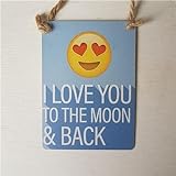 I love you to the moon & Back Emoji-emoction blau Mini Metall S