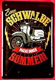 Tin Sign Blechschild 20x30 cm Simson Schwalbe DDR Roller Kult Moped Werkstatt Reklame Werbung Plakat Metall S