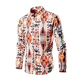 Langarmhemd Herren Regular Fit Mode Casual Knopfleiste Hemd Temperament Vintage Trend Druck Shirt AA-16 3XL