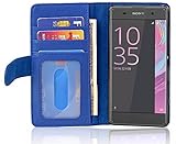 Cadorabo Hülle kompatibel mit Sony Xperia XA aus Premium Kunst Leder Flip Klappbare Stoßfeste Magnetische [Standfunktion] [Kartenfächern] Cover Hülle für Sony Xperia XA Tasche in B