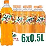 Mirinda, Das Original in Orange Classic, Limonade mit fruchtigem Orangengeschmack in Flaschen aus 100% recyceltem Material, EINWEG (6 x 0.5 l)