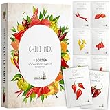 Chili Samen Set (8 Sorten) – Buntes Chili Pflanzen Set für Garten und Balkon – Chili Set mit Saatgut für Chilli Pflanzen von scharf bis mild ideal als Geschenk
