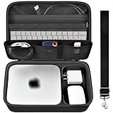 Tasche Kompatibel mit Apple 2023 Mac Mini M2/Mac Mini M1 Pro Vorgängermodell Desktop Computer, Hard Electronics Organizer Passend für Tastatur, Magic Mouse, Ladegerät und Zubehör (nur Box) (Black)