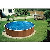 Paradies Pool® Aufstellpool Splash Pool Einzelbecken rund 360 x 120 cm Holz inkl. Skimmer V