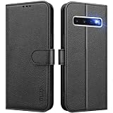 UITUIM Handyhülle für Samsung Galaxy S10 (Nicht für S10+), Klapphülle Leder Hülle Klappbar Flip Case Cover mit Kartenfach Geldbörse Ständer Etui Schutzhülle Handytasche für Samsung S10 4G,Schw