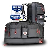 RYP-DO 3-in-1 Sporttasche Modell 2024-70L Reise- mit Rucksackfunktion, großem Bodenfach - Unisex -/Wettkampf-/Saunatasche in Rot, Deine ultimative Sport- und Reisebegleitung