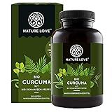 NATURE LOVE Bio Curcuma - 240 Kapseln - mit Curcumin aus Kurkuma und Piperin aus schwarzem Pfeffer - hochdosiert, vegan, laborgeprüft und in Deutschland herg