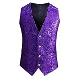 Herren Pailletten Weste Casual Weste Tank Top Pullover T Shirt Herren Bedruck