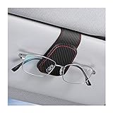 CGEAMDY Brillenhalter für Auto Sonnenblende, Auto Visier Brille Halterung, Magnetischer Leder Brillenhalter Clip, Ticket Karten Clip Brillen Halterung Geschenke (Carbon)