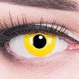 Glamlens Farblinsen gelb 1 Paar deckend farbige gelbe Kontaktlinsen Crazy Fun- Yellow -Kontaktlinsen Stärke -1,00 bis -6,00 (0,0 Ohne Stärke)