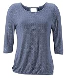 TrendiMax Damen T-Shirt Kurzarm Blusen Shirt mit Allover-Minimal Print Lose Stretch Casual Oberteil Basic Tops, Dunkelblau, L